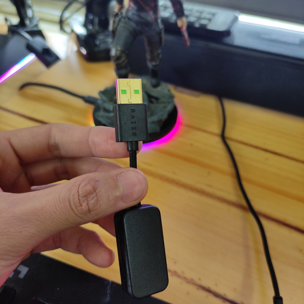 USB sound card Razer Mano'war âm thanh 7.1 3D cho Máy Tính Và Laptop không có led RGB có mic để nói chuyện