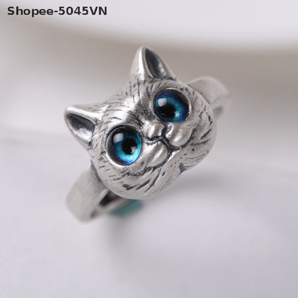 [rain] 2022! Nhẫn Hở Hình Mèo Con Dễ Thương Phong Cách Vintage