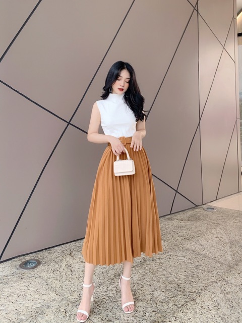 Chân váy dài xếp li đai eo CV605 KYMIE | BigBuy360 - bigbuy360.vn