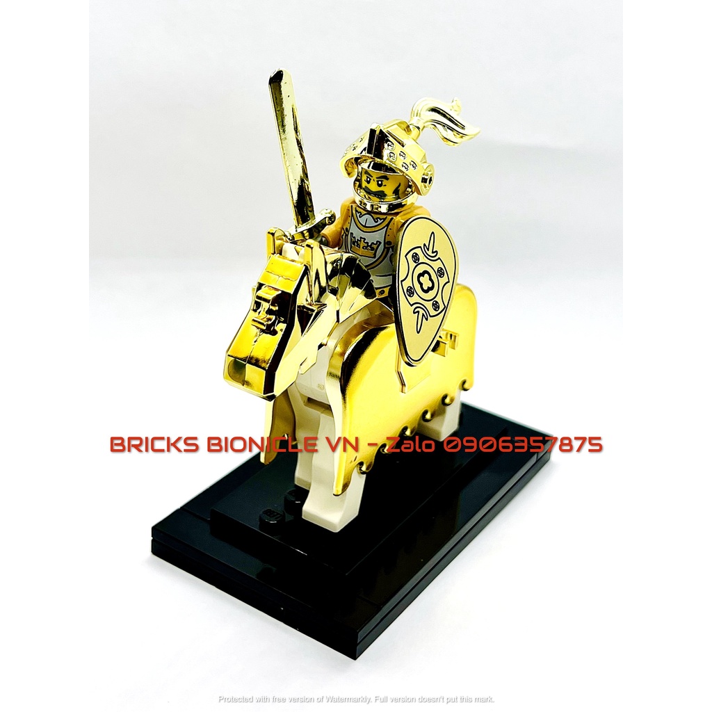 LEGO MINIFIGURES - ĐỒ CHƠI XẾP HÌNH LEGO MINIFIGURES - GOLD CROWN KNIGHT with GOLDEN HORSE BARDING - HIỆP SĨ HOÀNG KIM