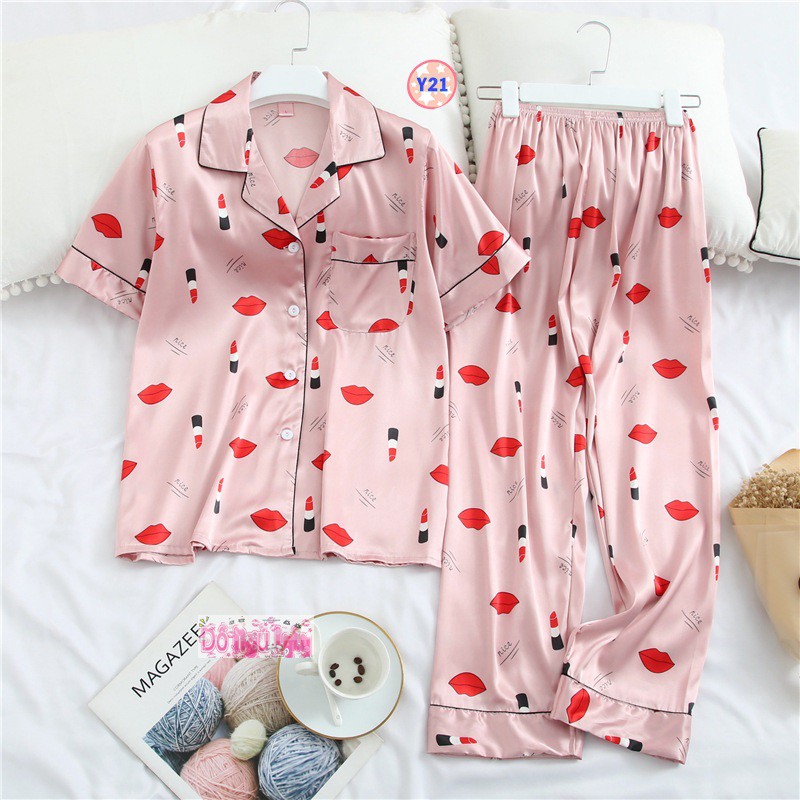 Pijama Lụa Cộc Tay Cao Cấp Y21 | BigBuy360 - bigbuy360.vn