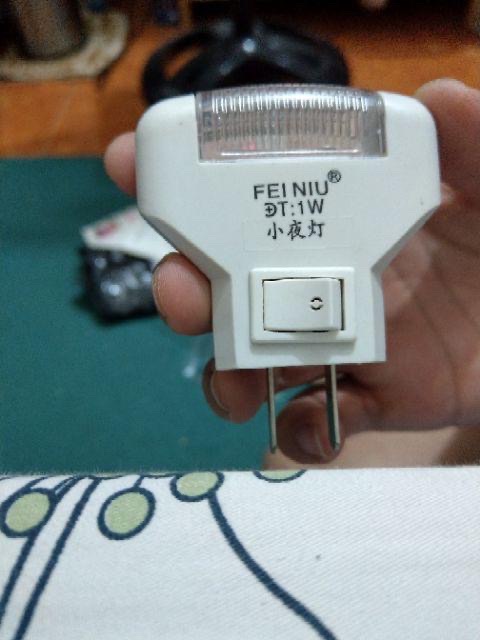 Đèn ngủ dẹp mini 1W công tắc ánh sáng xanh
