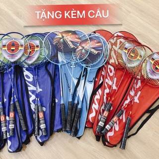 [Ship Hỏa Tốc] Cặp 2 Vợt Cầu Lông Giá Rẻ - Tặng kèm CẦU, Vợt Cầu Lông cho học sinh, người mới tập chơi -Quyensportsa