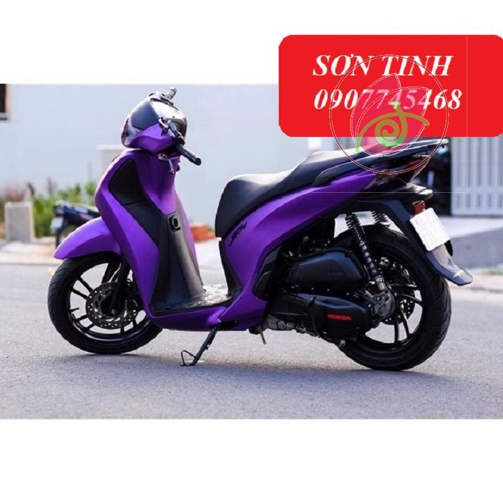 [COMBO] Sơn xịt Samurai màu Tím Candy Mờ (nền Bạc 124 + màu Tím TCY9014)