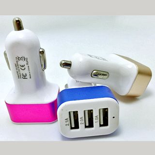 Cốc sạc 3 cổng cho xe hơi