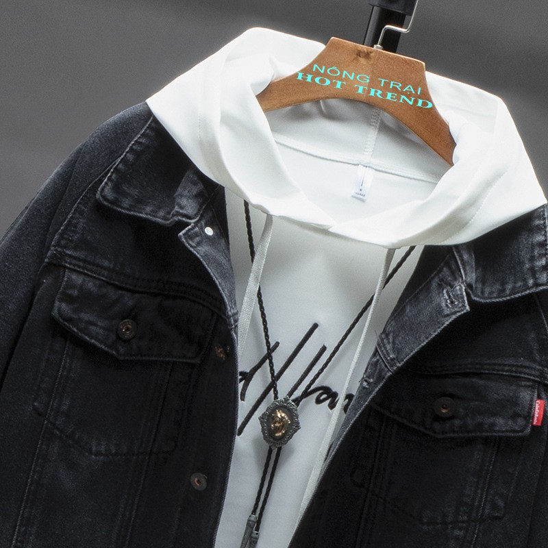 Áo khoác jean nam cao cấp phong cách thời trang mới 2 màu đen trắng [FREE SHIP] | BigBuy360 - bigbuy360.vn