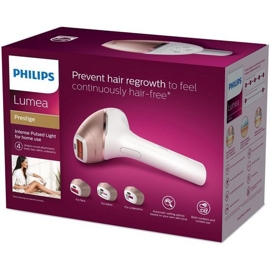 Máy triệt lông Philips Lumea Prestige IPL BRI956 250,000 xung 4 đầu gắn