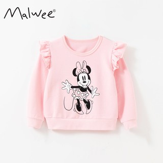 Áo thun dài tay da cá bé gái Mickey hồng vai bèo Malwee chính hãng - Misolkids by huong274