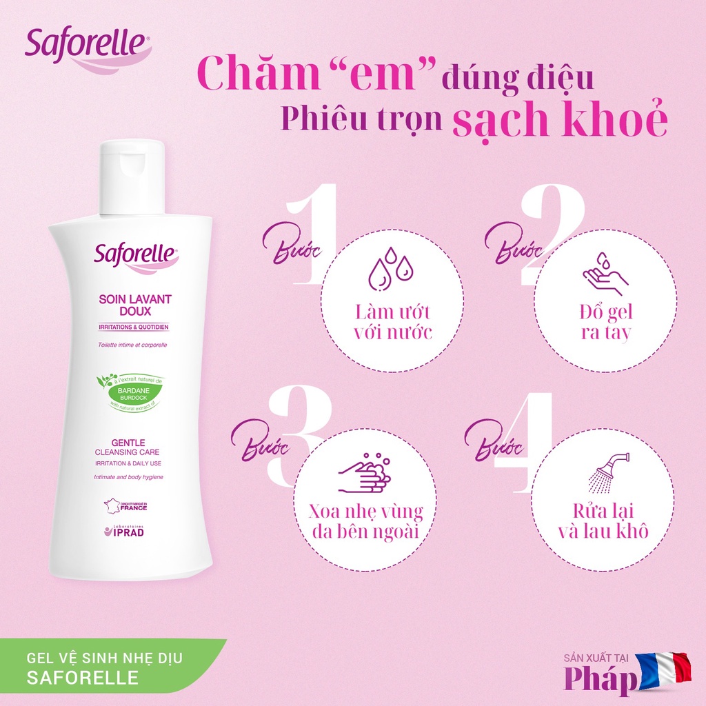 [CHÍNH HÃNG CÓ TEM] [Sample 30mL - HSD 07/2022] SAFORELLE Soin Lavant Doux - Dung Dịch Vệ Sinh Phụ Nữ.