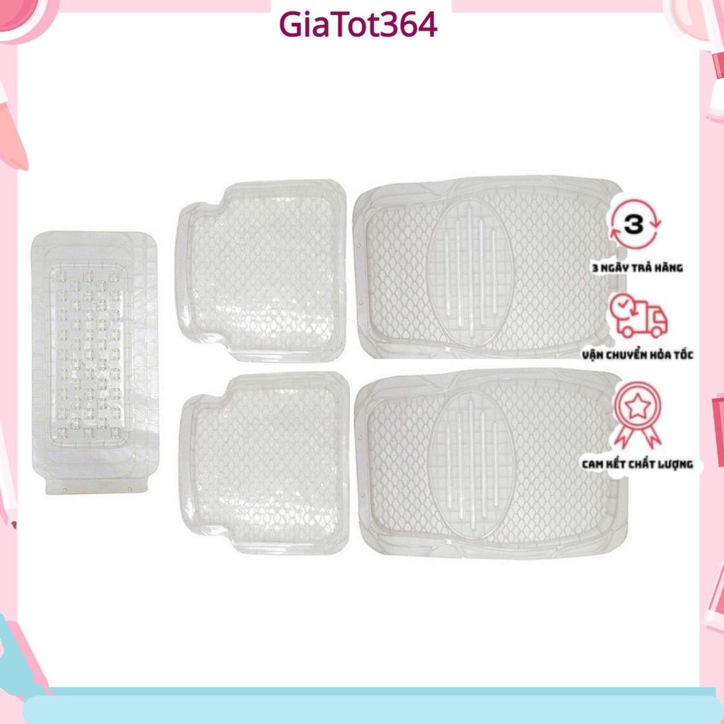 Bộ thảm lót sàn nhựa trong suốt cao cấp cho xe ô tô 4 chỗ