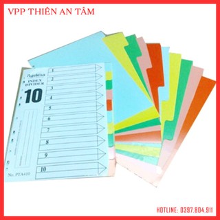 Bìa phân trang giấy 10 màu