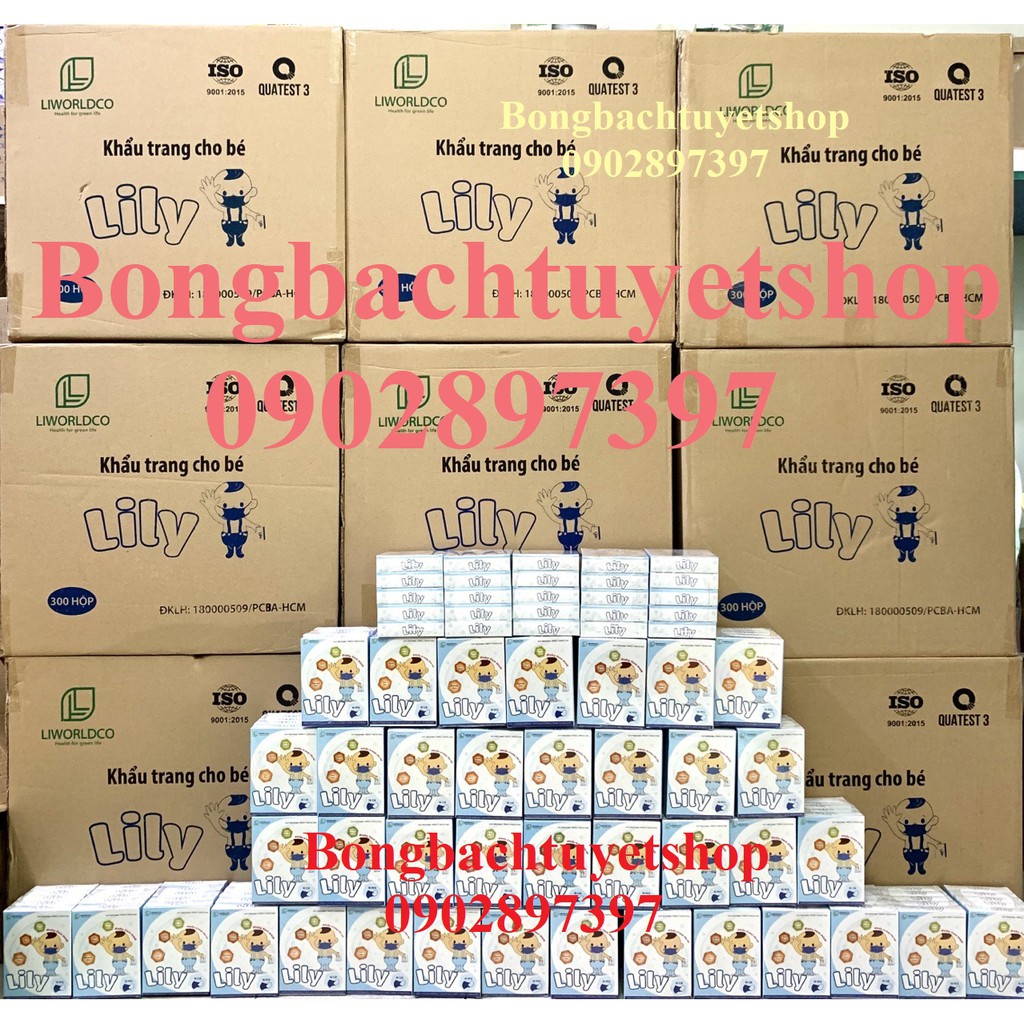 10 cái Khẩu trang Lily bảo vệ bé yêu - Khẩu trang Lily hộp 10 cái