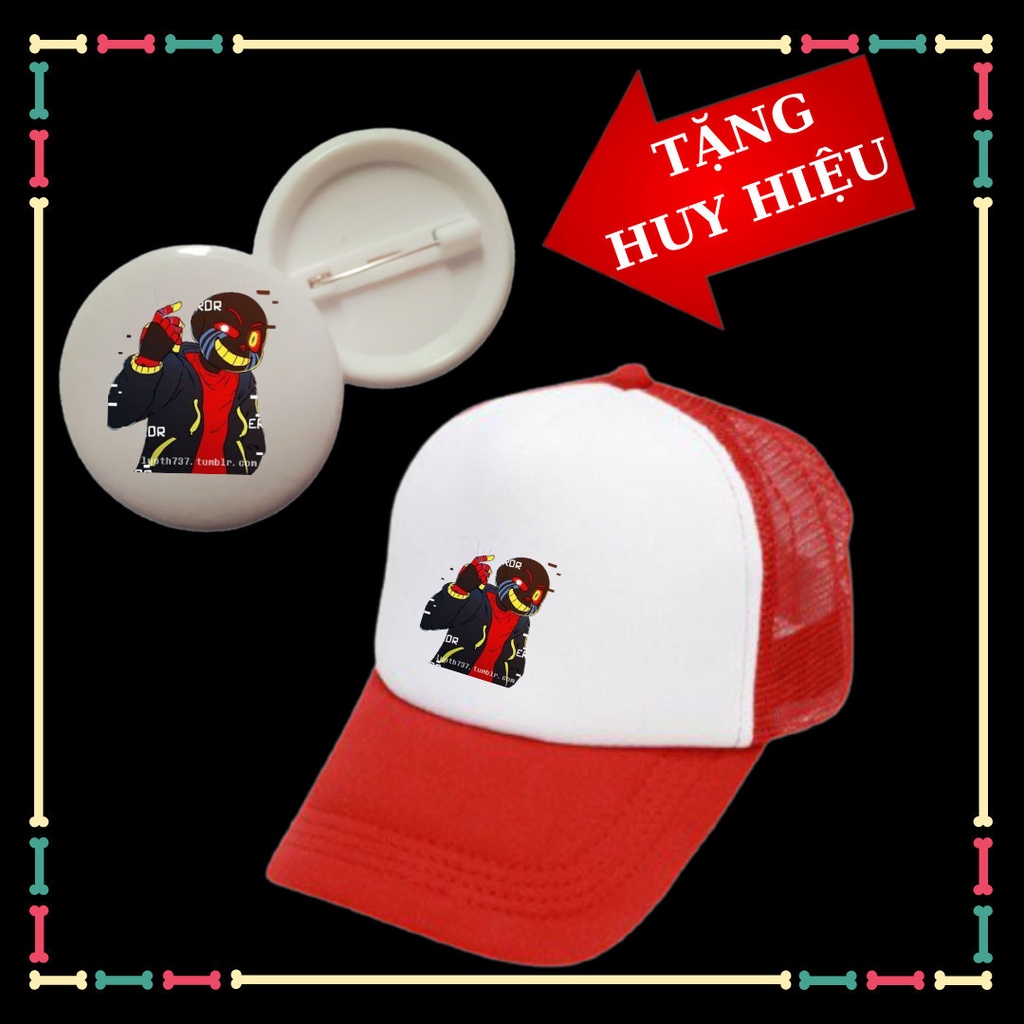 Mũ error Sans Undertale trẻ em, Mũ lưỡi trai biệt đội gangster, huy hiệu error sans bé trai, bé gái