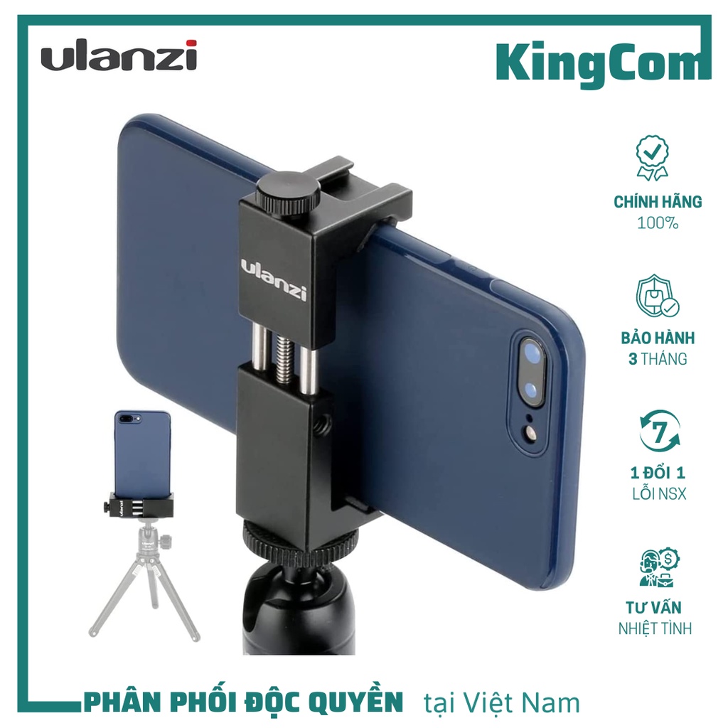 Ulanzi ST-02S, Ngàm Kẹp, Giá Đỡ Điện Thoại, Hỗ Trợ Quay Phim, Chụp Ảnh, Livestream - Hàng Chính Hãng
