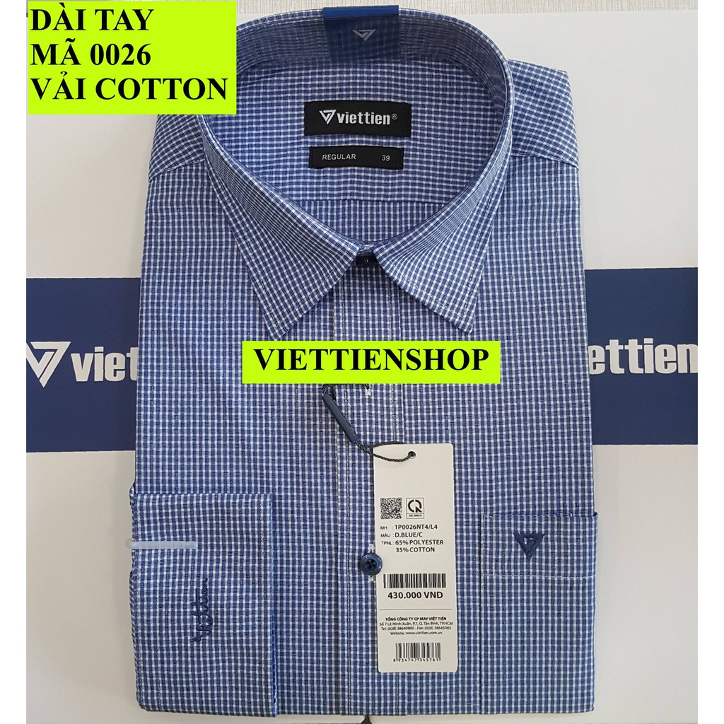 (0026 CRL) ÁO SƠ MI VIỆT TIẾN DÀI TAY CA RÔ