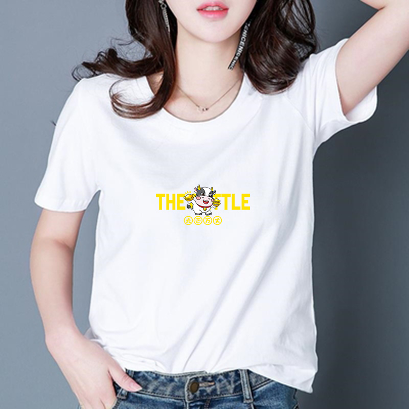 NRVP Áo Phông Nữ Ngắn Tay Form Dài Rộng Thời Trang Hàn 2021 Cny / Trung Quốc