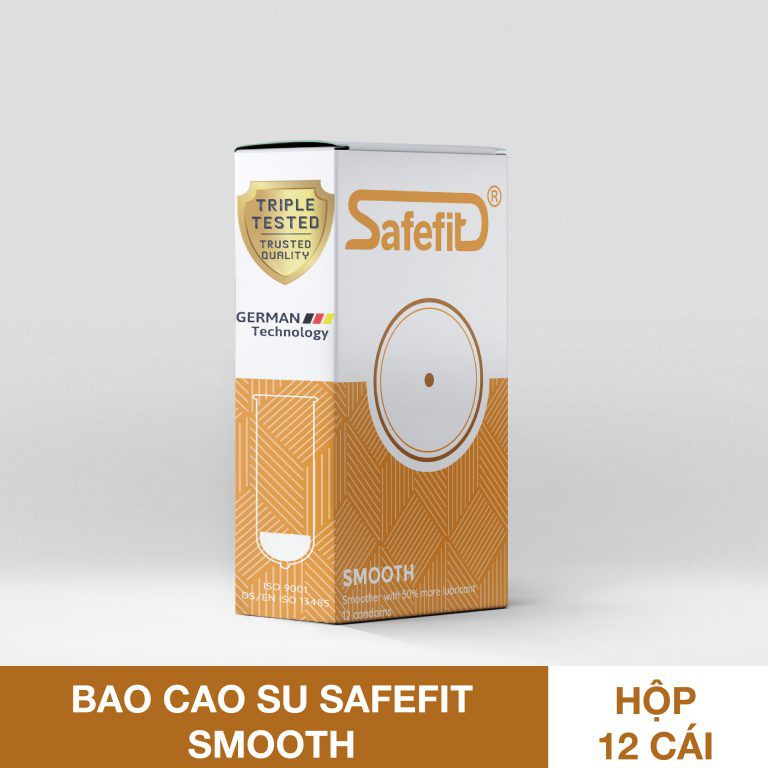 BAO CAO SU Safefit Smooth nhiều silicon Hộp/12 cái ( Mỏng nhẹ- chân thật- ôm khít)