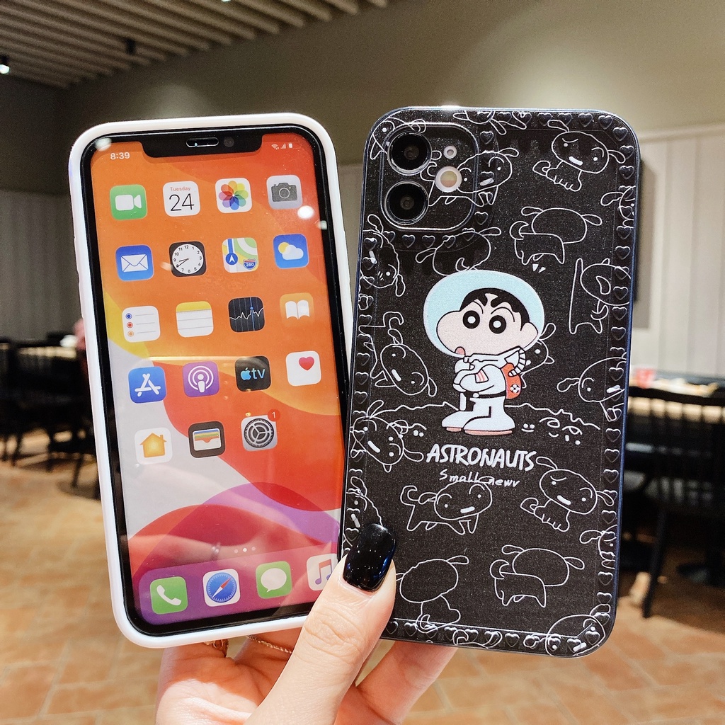 Ốp Điện Thoại TPU Dẻo Họa Tiết Cậu Bé Bút Chì/ Phi Hành Gia Cho iPhone 13 12 11 Pro Max Mini XS XR X 8 7 6 6S Plus + SE 2020