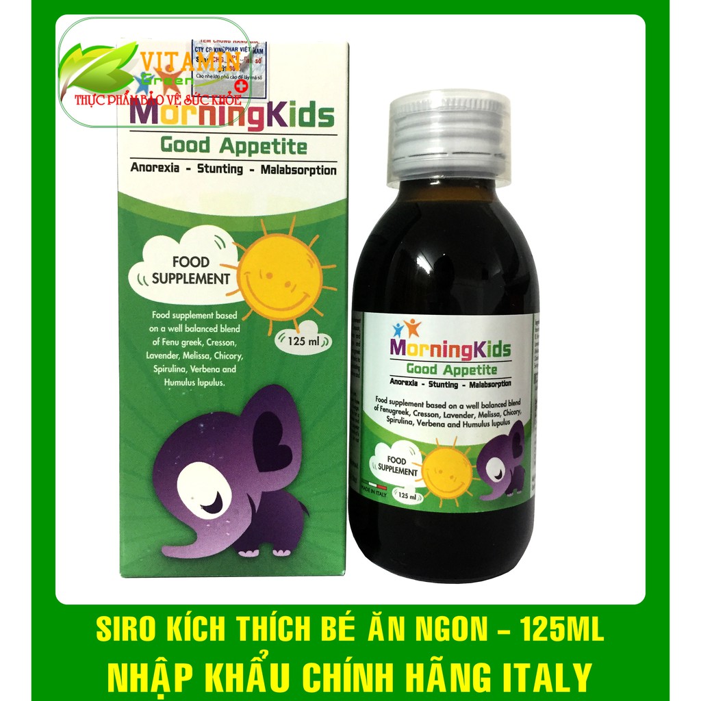 SIRO KÍCH THÍCH BÉ ĂN NGON MORNINGKIDS GOOD APPETITE (125ml) | NHẬP KHẨU CHÍNH HÃNG ITALY