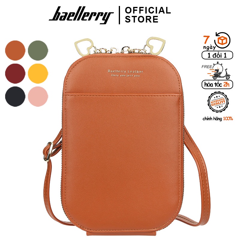 Ví Đeo Chéo Nữ BAELLERRY Dây Kéo Hình Trái Tim Đựng Vừa Điện Thoại 6.5&quot; - N5573