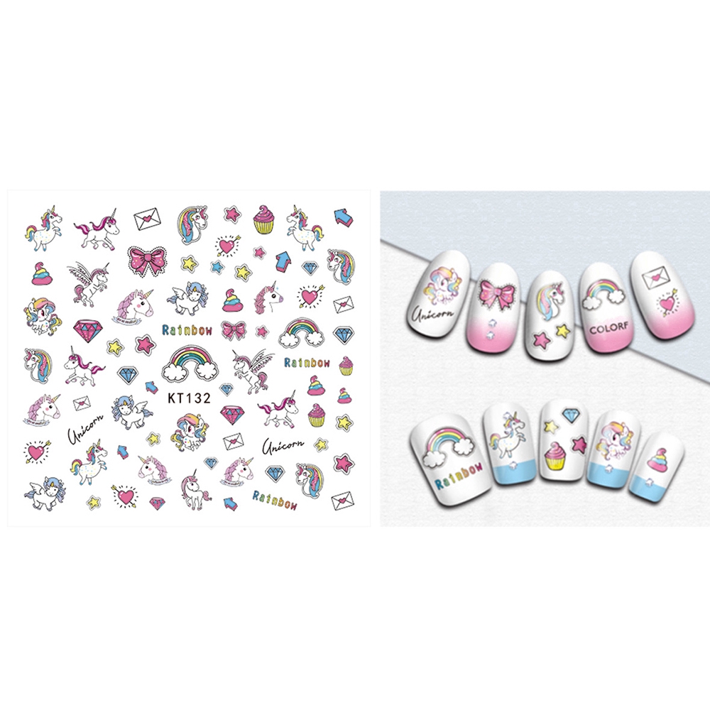 Sticker hoạt hình Kawaii 3D trang trí móng dễ thương cho bé