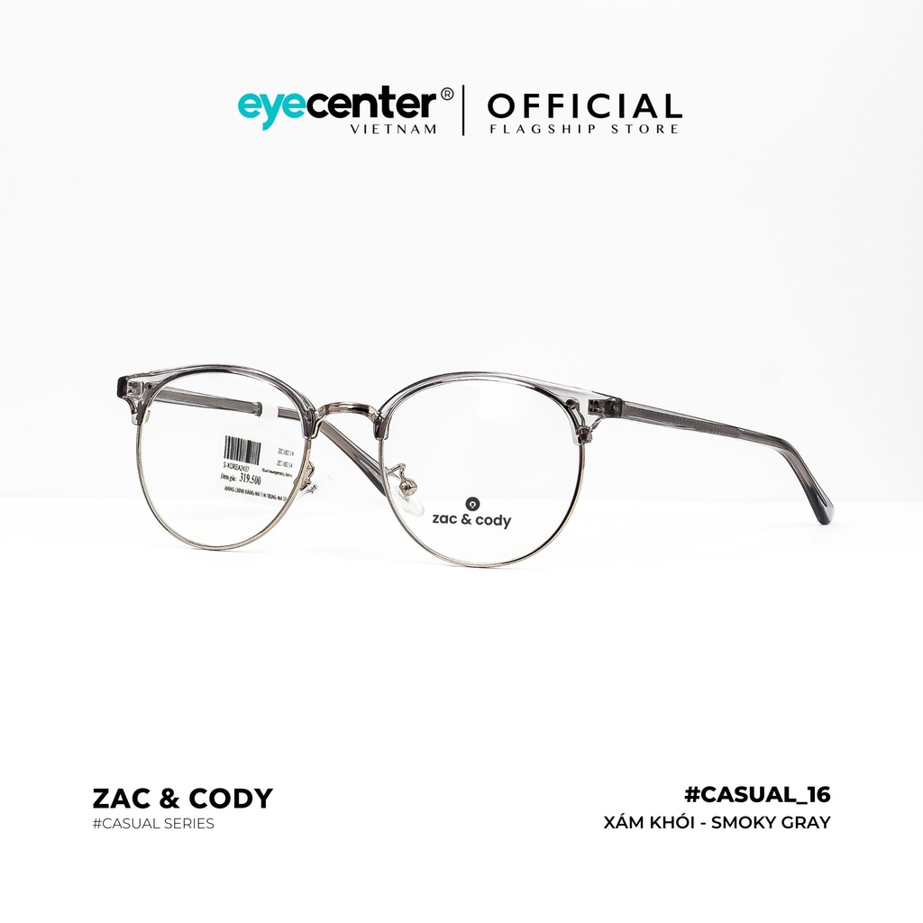 Gọng kính vuông nam nữ chính hãng casual_16 by Zac &amp; Cody nhập khẩu Eye Center Vietnam