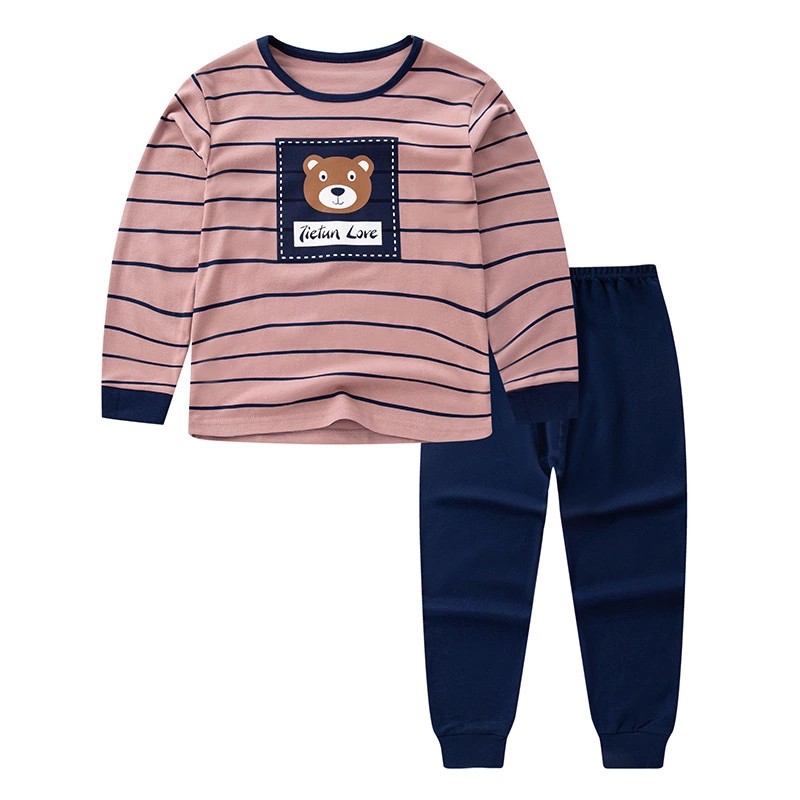 Teen Kids Clothes 2pcs/set Cotton Sleepwear 8-18Yrs Boy Pajamas Suit Cartoon Bear Homewear