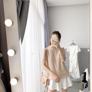 Áo lụa phối viền ren