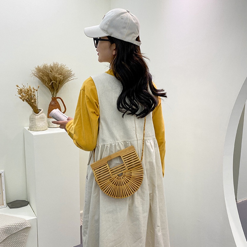 Túi Đeo Chéo Vai Bằng Tre Thời Trang Đi Biển Sành Điệu Cho Nữ