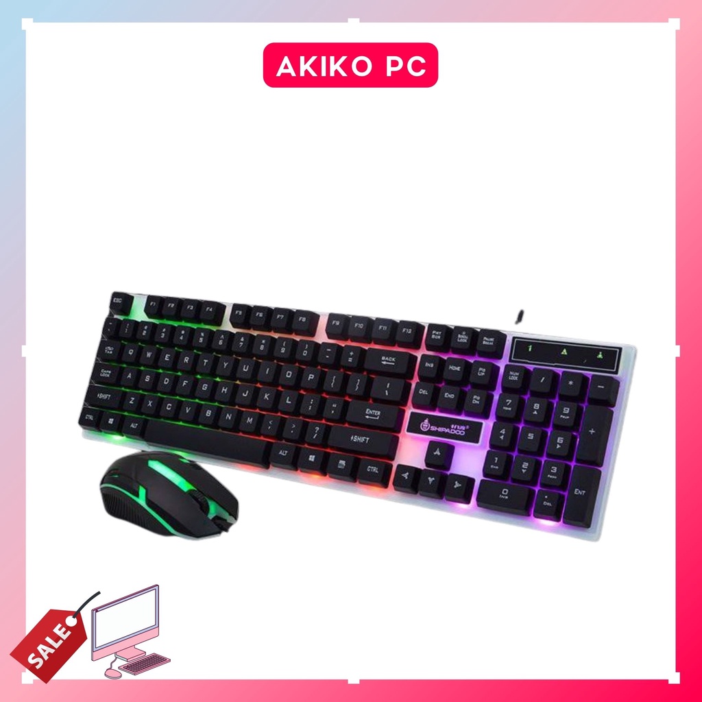 Bàn phím máy tính giả cơ gaming có dây  Led giá rẻ cute AKIKO G21