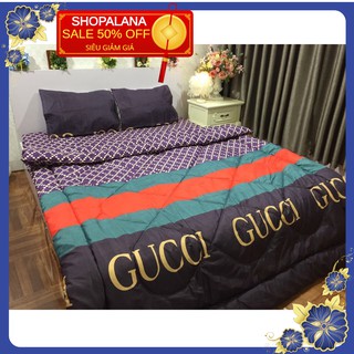 Free ship Chăn phao trần bông dày 1m8x2m hình guci đỏ
