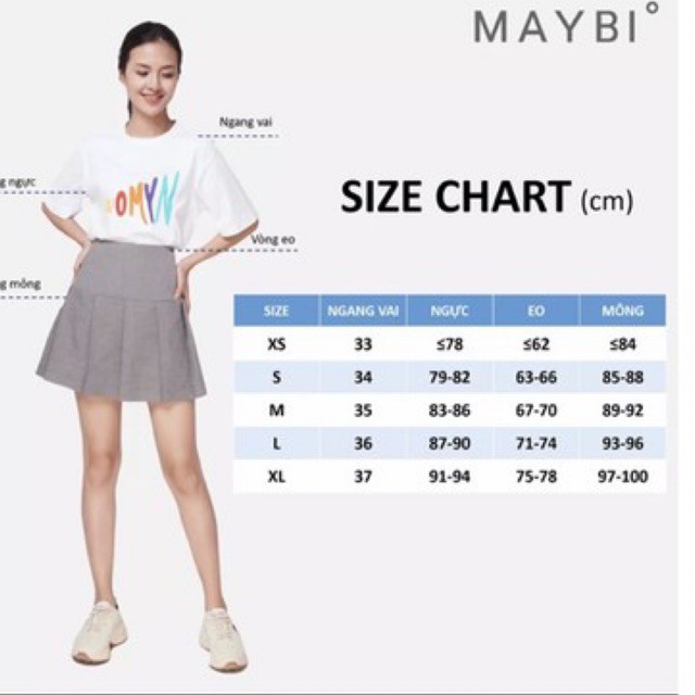 Chân váy xếp ly tennis Maybi size xs