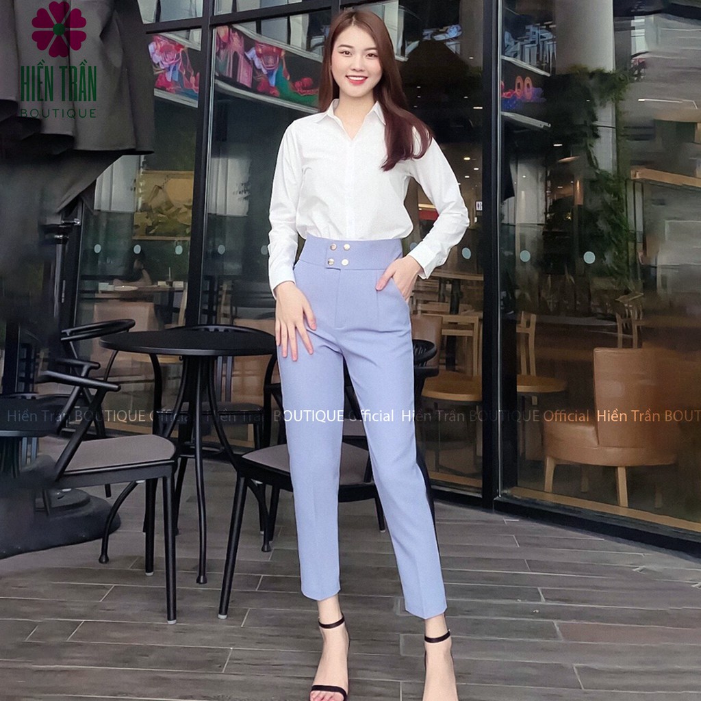 Quần tây nữ Ruby Fashion  đai 4 cúc công sở lưng cao, tôn dáng phối siêu đẹp, vải chống nhăn | BigBuy360 - bigbuy360.vn