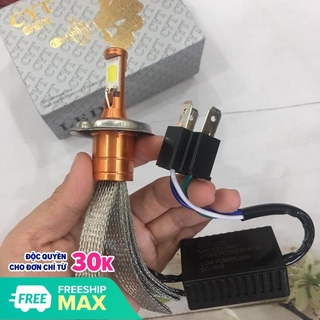 Đèn Pha Led 2 Tim H4 Râu Tản Nhiệt