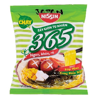 E - Mì Chay Nissin 365 Súp Miso Rong Biển 66G