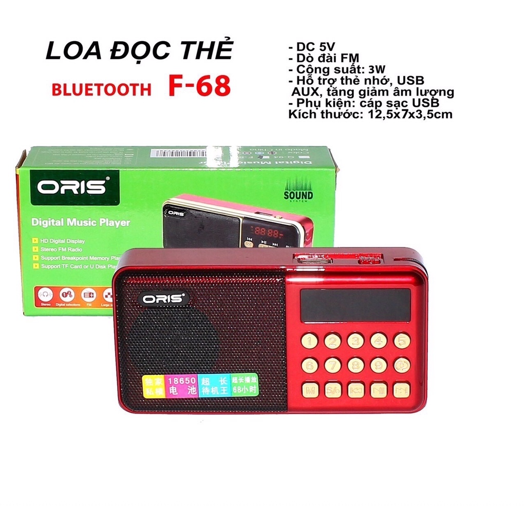 Loa bluetooth,FM,usb,thẻ nhớ ORIS F-68 chính hãng,âm thanh hay