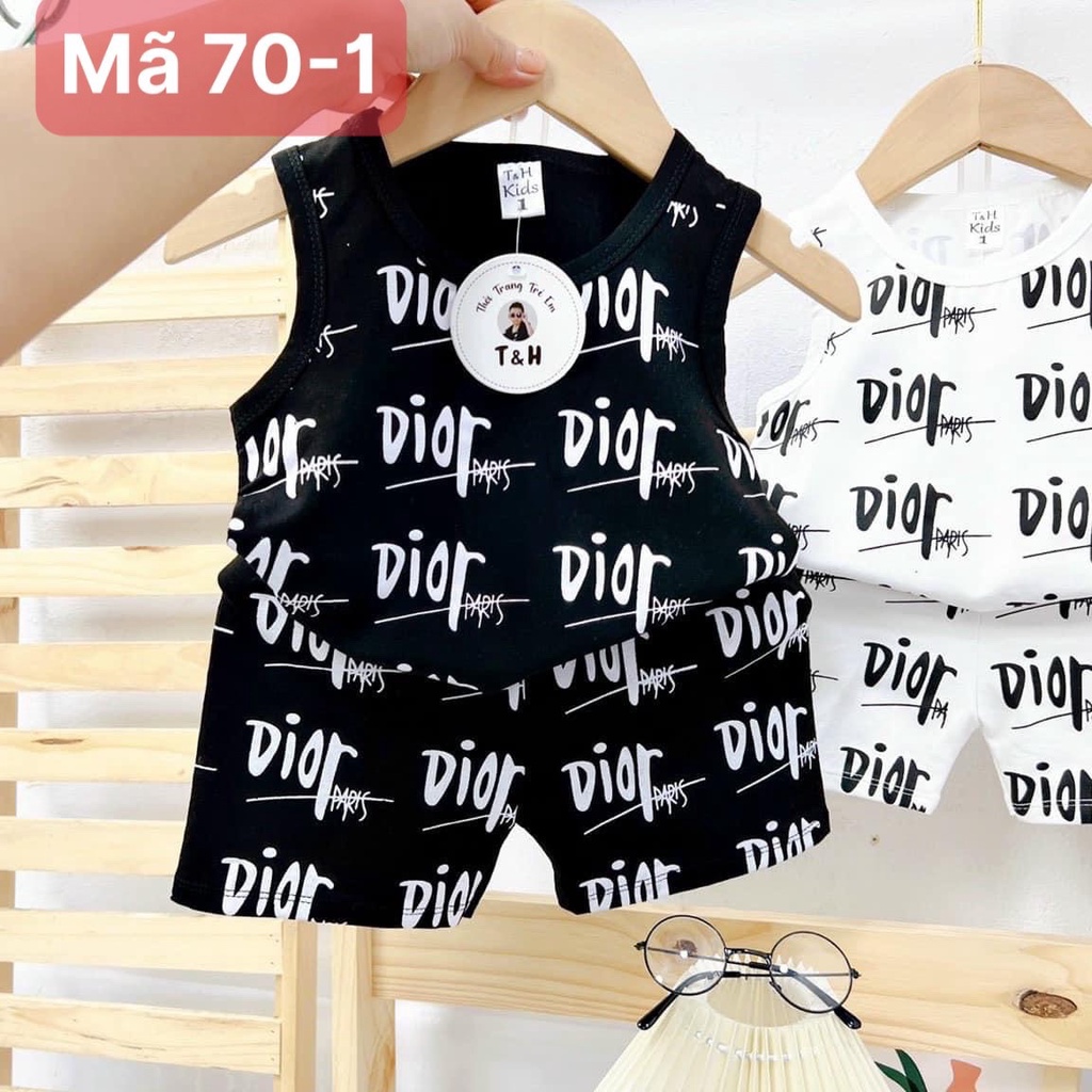Bộ ba lỗ bé trai phong cách Hàn Quốc, Bộ thun coton 4C bé trai hót nhất - Quần áo trẻ em