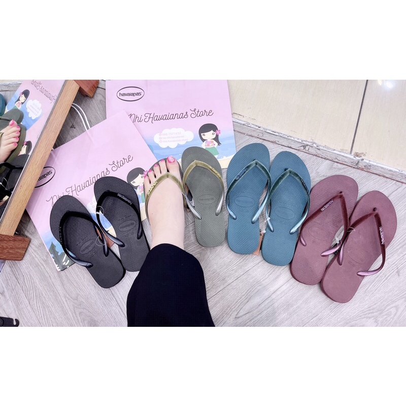 [Havaianas chính Hãng] Dép Tông Nữ Quai Nhung _ Hà Nhi Havaianas