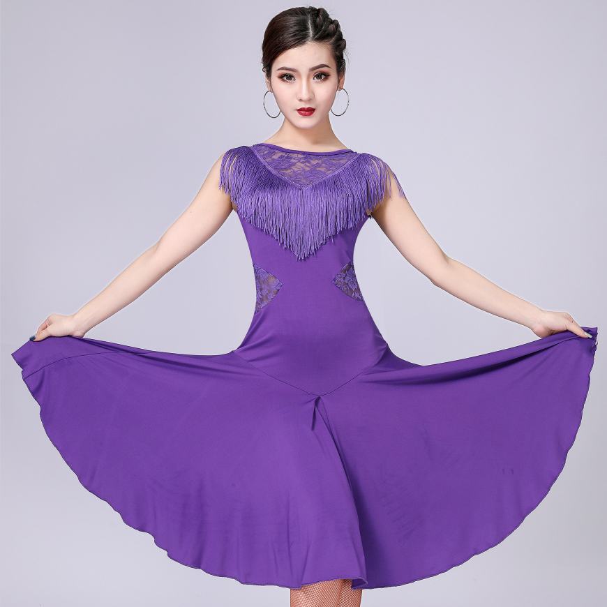 Bộ Trang Phục Nhảy latin Không Tay Phối Tua Rua Dành Cho Nữ