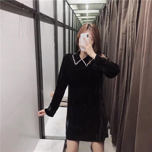 Đầm nhung gân Zara