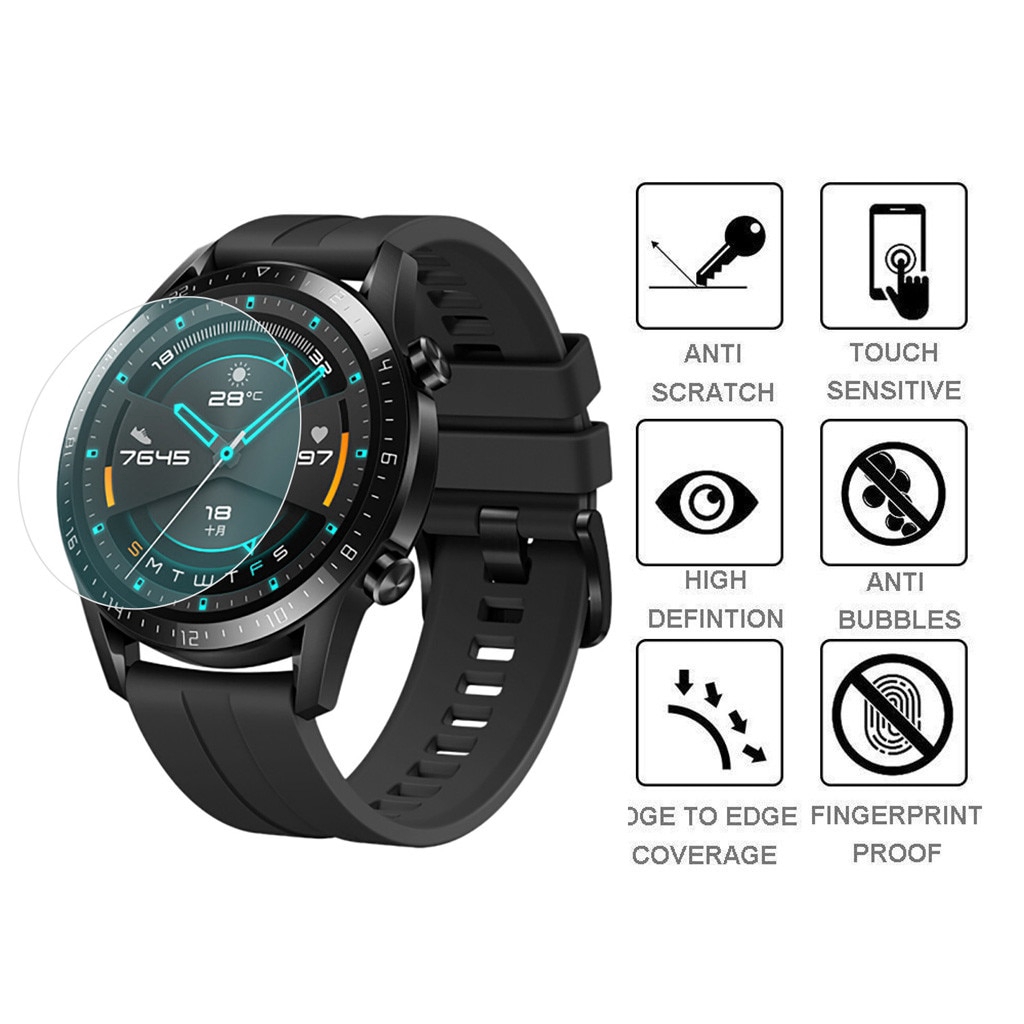 Set 3 Miếng Dán Màn Hình Chống Cháy Nổ Cho Đồng Hồ Huawei Watch Gt 2 42mm 46mm