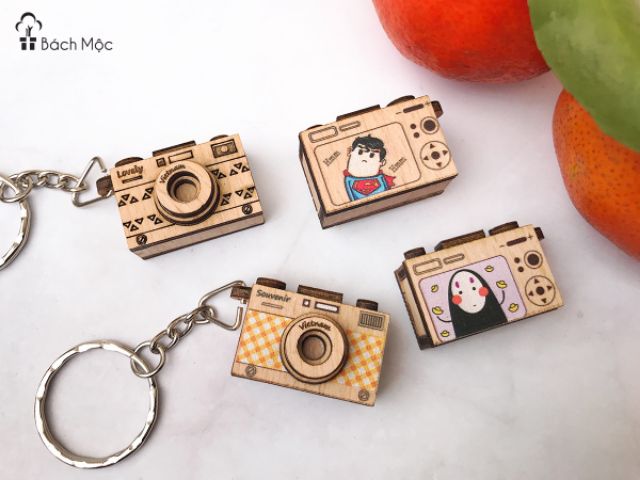 Móc khóa gỗ danbo làm thủ công - made in Việt Nam( giao ngẫu nhiên )