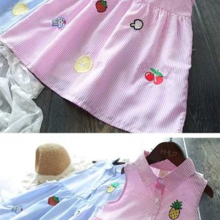 Váy sơ mi thêu hoa quả