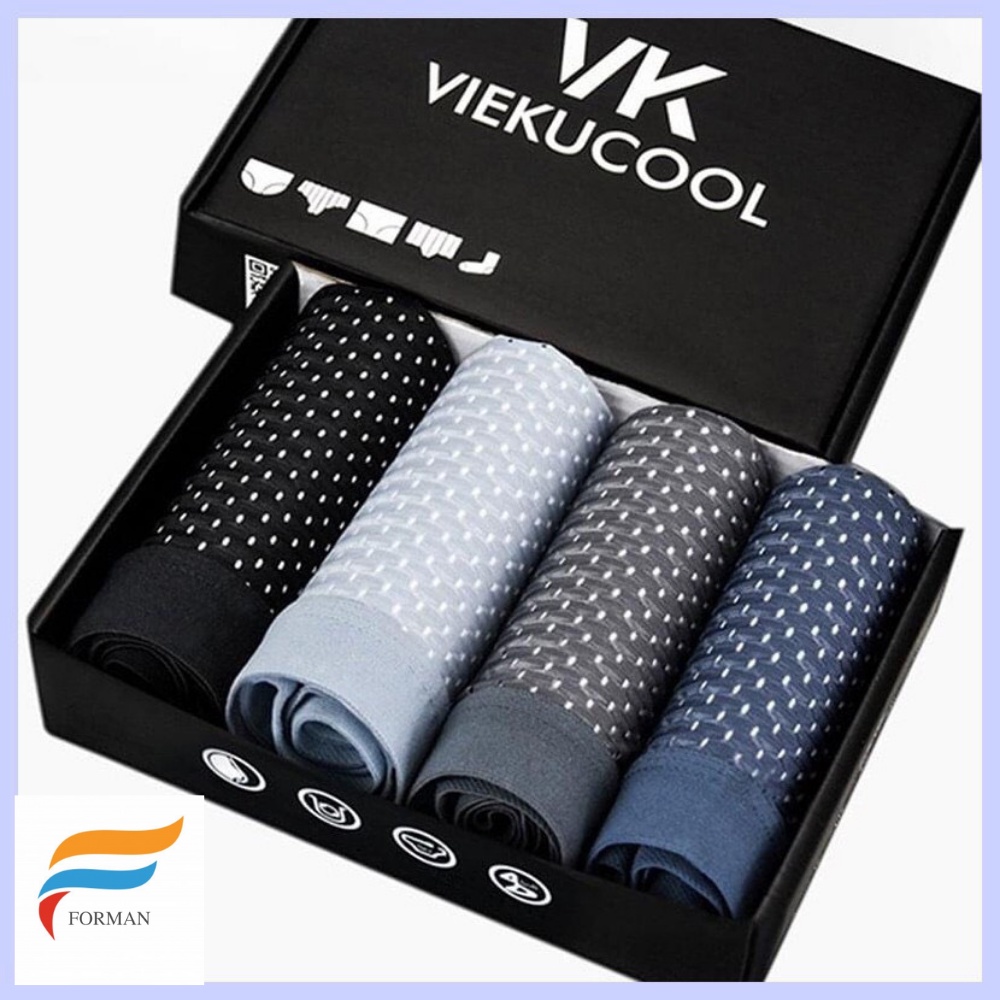 Quần Sịp Đùi Nam Thun Lạnh Thông Hơi FORMAN, Quần Lót Nam Boxer Thông Hơi Thoáng Mát,Chất Liệu Co Dãn Không Bai Không Xù