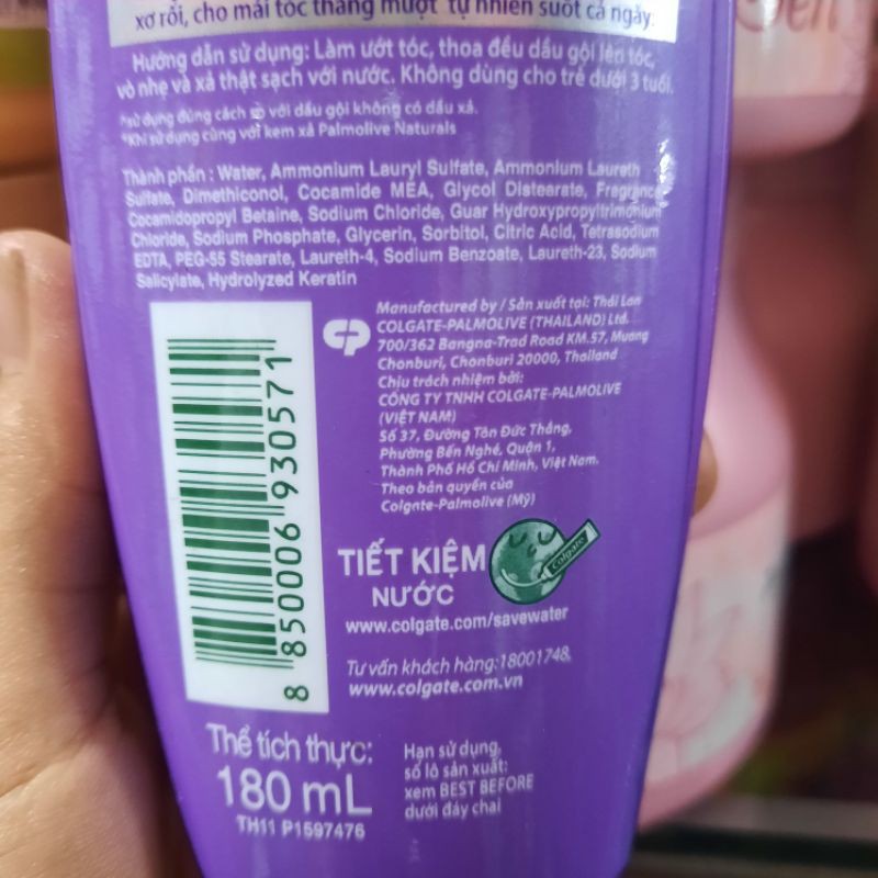 Dầu gội có dầu xả Palmolive suôn mượt óng ả 180ml