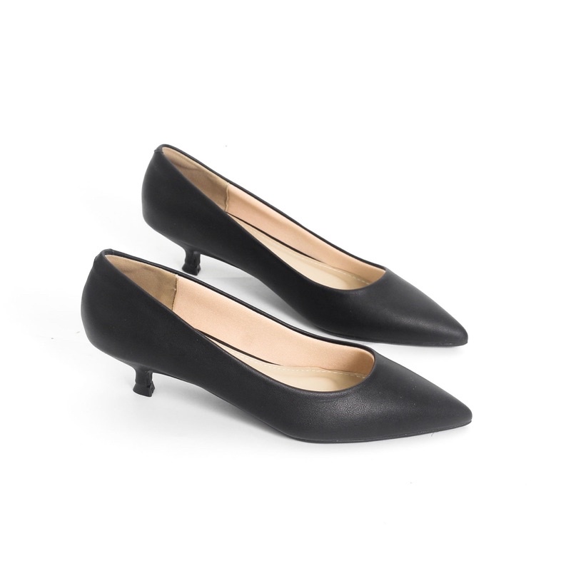 Giày Cao Gót 3cm Mũi Nhọn Gót Nhỏ Trơn Basic x544