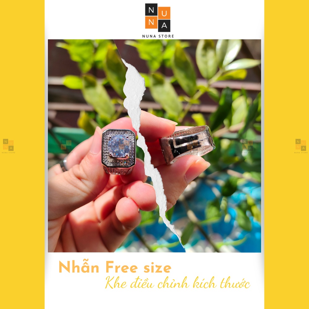 Nhẫn nam nhẫn bạc 925 có gắn đá nhân tạo thời trang DN1102