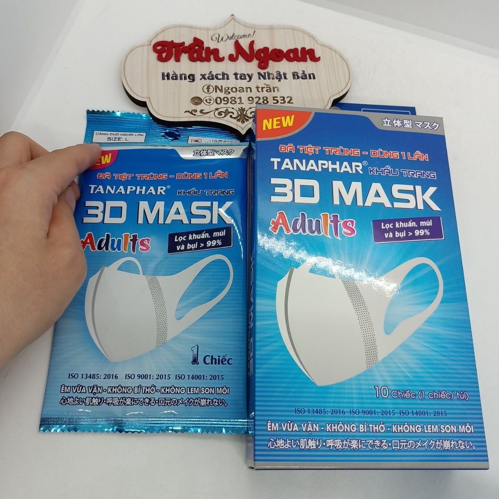 Khẩu trang 3D Mask Tanaphar hộp 10 chiếc