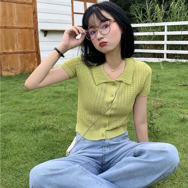 Áo len tăm ngắn tay ulzzang
