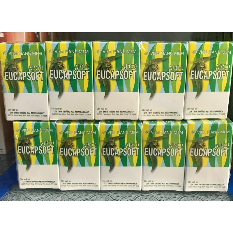 Viên uống Eucapsoft⚡ CAM KẾT CHÍNH HÃNG ⚡ Viên uống giảm ho, Làm ấm đường hô hấp, thông họng dầu 40 viên